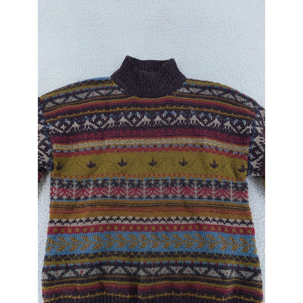 Vintage Moda Intl Sweater Mens‎ M/L Wool Blend Multicolor Fair Isle Knit 90s